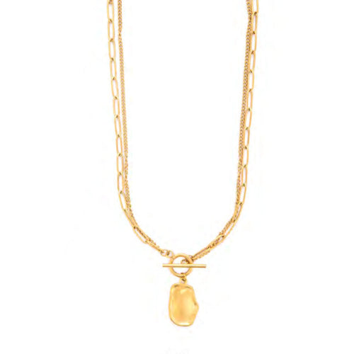 Collana Donna 4US Cesare Paciotti Acciaio Dorato Schiacciata 4UCL8089W